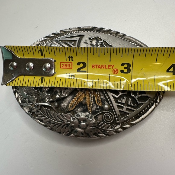 Vintage SSI Eagles Feather Belt Buckle Gold Plated And Silver Plated Detailed - Picture 6 of 7